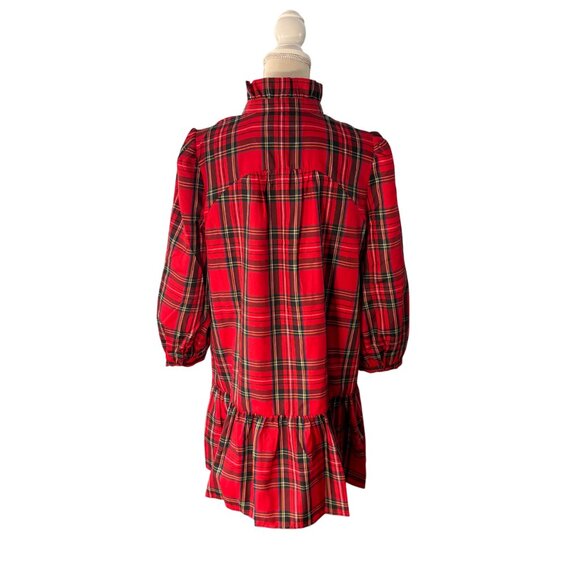 Tuckernuck Royal Stewart Tartan Palmerston Dress L large plaid ruffle collar - Picture 8 of 12